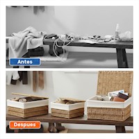 Cesta Practica para Closet con Cubierta Mostaza 38x28 33x23 28x18 Y+Post It