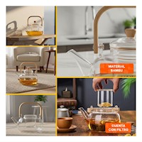 Herramienta de Cocina para Preparar Infusiones con Filtro y Asa Transparente