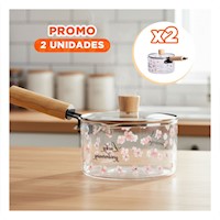 Pack2 Caldero Transparente para Presentacion en Mesa Transparente Flores Y+Regalo Sticker