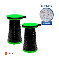 Asiento Plegable Verde 1 Seguro Portatiles Estructura Resistente Ligera Uso Y+Regalo Sticker