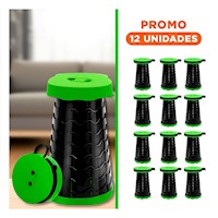 Pack12 Sitial Portatil Verde 1 Seguro Plegable Formato Compacto Y+Regalo Sticker