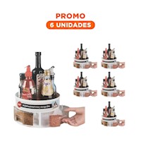 Pack6 Plataforma Giratoria 360 Grados de 2 Niveles con 4 Cajones Blanco