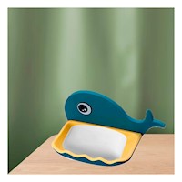 Soporte Ballena Porta Jabon Diseno Decorativo para Cocina Hogar Azul Y+Ligas Regalo