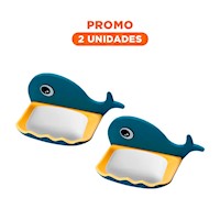 Pack2 Bandeja Ballena Porta Jabon Funcional para Espacios Pequenos Hogar Azul