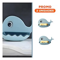 Pack2 Contenedor Jabon de Ballena Color Celeste para Cocina Uso Diario
