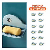 Pack12 Plato Jabon Moderno Diseno Ballena Celeste para Espacio Funcional Y+Regalo Sticker