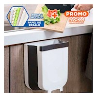 Pack4 Recipiente Portatil Blanco Plegable para Uso Diario Diario Y+Papel Regalo