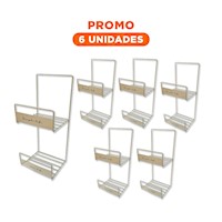 Pack6 Unidad Multiuso para Carteras Blanco 45x17x19cm Acero Carbonato Plus