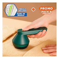 Pack6 Aparato Electrico Quitapelusas Duradero Verde Hogar Plus Y+Papel Regalo