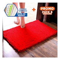 Pack6 Cobija Ligera Microfibra 40x60cm Rojo Funcional y Suave Ideal Para Casa Y+Papel Regalo