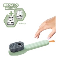 Escobilla con Dispensador Multifuncional Practica para Fregar Utensilios Verde Y+Regalo Sticker