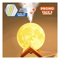 Pack6 Lunar Decorativo Humidificante con Iluminacion para Casa Y+Papel Regalo