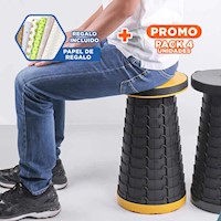 Pack4 Sillon Compacto Plegable con Seguro Portatil para Hogar Amarillo Y+Papel Regalo