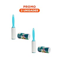Pack2 Herramienta Quita Pelusa en Rodillo Manual para Prendas Celeste