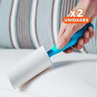 Pack2 Herramienta Quita Pelusa en Rodillo Practico para Limpieza Celeste Y+Regalo Sticker