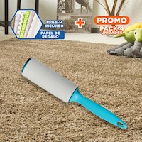 Pack4 Sistema Quita Pelusa en Rodillo Adhesivo para Telas Celeste Y+Papel Regalo