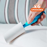 Pack6 Rodillo de Limpieza Quita Pelusa para Ropa en Casa Celeste Y+Regalo Sticker