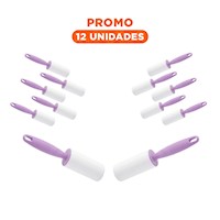 Pack12 Rodillo de Limpieza Portatil para Quita Pelusa en Hogar Lila Extra Y+Regalo Sticker