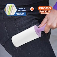 Pack12 Rodillo de Limpieza Manual para Quita Pelusa en Prendas Lila Pro Y+Papel Regalo
