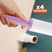 Pack4 Sistema Quita Pelusa en Rodillo para Ropa de Uso Diario Lila Extra