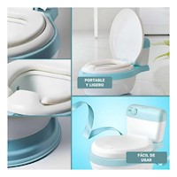 Portatil Inodoro Infantil Celeste para uso diario en casa facil de mover Y+Post It