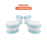 Pack2 Estable Inodoro Infantil Celeste para uso diario en hogar con soporte firme