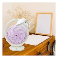 Circulador Recargable con Lampara de Mesa 3 Velocidades Funcional Color Lila