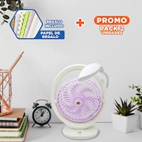 Pack2 Refrescador Portatil Recargable con Luz Integrada 3 Velocidades Lila Y+Papel Regalo