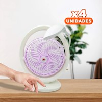 Pack4 Refrescador Moderno Recargable con Lampara y 3 Velocidades Lila