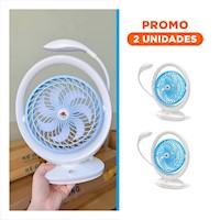 Pack2 Extractor Practico Recargable con Luz de Mesa 3 Velocidades Celeste