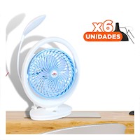 Pack6 Soplador Compacto Recargable con Iluminacion 3 Velocidades Celeste Y+Regalo Sticker