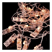 Color Led Con 20 Clips Para Fotos 3 Metros Para Fiesta Y Navidad