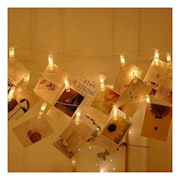 Tira Led Con 20 Clips Para Fotos 3 Metros Para Sala Y Dormitorio Y+Ligas Regalo