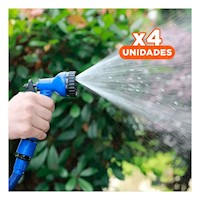 Pack4 Manguera Riego 30 Metros - Azul Para Plantas Y Jardin En Casa