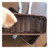 Canasta Tejida Multiuso Rectangular Color Marron para Orden Diario en Hogar