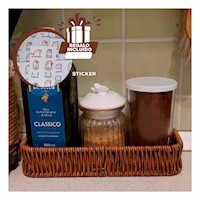 Canasta Practica Tejida Multiuso Rectangular Marron Uso Diario en Casa Hogar Y+Regalo Sticker