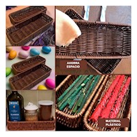 Canasta Funcional Tejida Multiuso Rectangular Marron para Hogar Moderno Y+Post It