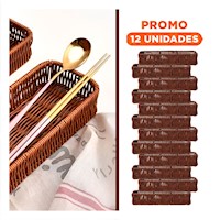 Pack12 Unidad Decorativa Tejida Multiuso Rectangular Marron Orden Personal Y+Regalo Sticker
