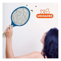 Pack4 Instrumento Mosquitera Compacto con Bateria Recargable y Funcion Rapida Azul