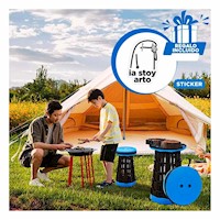 Taburete Resistente Plegable Portatil con Doble Seguro Hogar Y+Regalo Sticker