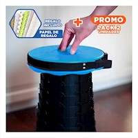 Pack2 Butaca Compacta Plegable Portatil con Sistema Seguro Casa Y+Papel Regalo