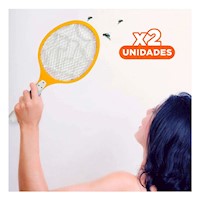Pack2 Instrumento Mosquitera para Eliminacion Segura de Insectos Anaranjado Y+Regalo Sticker