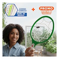 Pack6 Marco Mosquitera Manual para Eliminacion Rapida de Insectos Verde Y+Papel Regalo