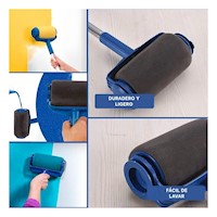 Herramienta Rodillo para Pintar Diferentes Texturas Uniforme y Comodo Azul Negro Y+Post It
