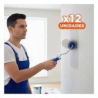 Pack12 Ligero Rodillo para Pintar Superficies Lisas Rapido y Practico Azul Negro