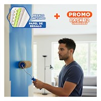 Pack12 Brocha Rodillo para Pintar Superficies Lisas Comodo y Seguro Azul Negro Y+Papel Regalo