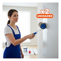 Pack2 Recubridor Rodillo para Pintar Uso Domestico Uniforme Azul Negro Y+Regalo Sticker