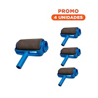Pack4 Ligero Rodillo para Pintar Facil Manejo y Aplicacion Rapida Azul Negro Y+Regalo Sticker