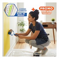 Pack4 Recubridor Rodillo para Pintar con Aplicacion Rapida Azul Negro Y+Papel Regalo