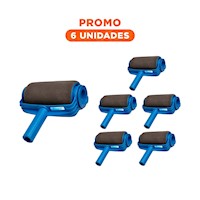 Pack6 Ligero Rodillo para Pintar Interior y Exterior Comodo y Seguro Azul Negro